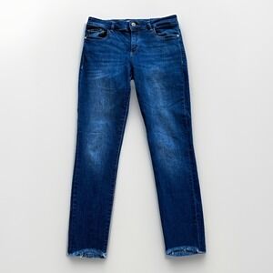 DL1961 Florence Instasculpt Jeans Women's 27‎ Blue Raw Ankle Hem Ralston